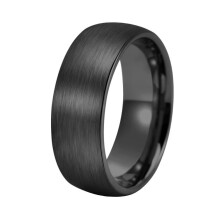 Men's and Women's Stainless Steel 8MM Classic Minimalist Arc Brushed Stackable Ring Black Size 10