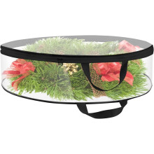 stuks opbergtassen voor kerstkransen met transparant venster, handvat en ritssluiting – harde schaal, 76x20cm, voor kunstkransen en -slingers