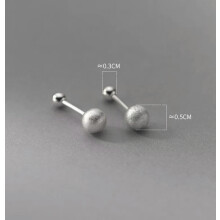 Orecchini a perno a sfera in argento sterling 925, chiusura a vite da 5 mm