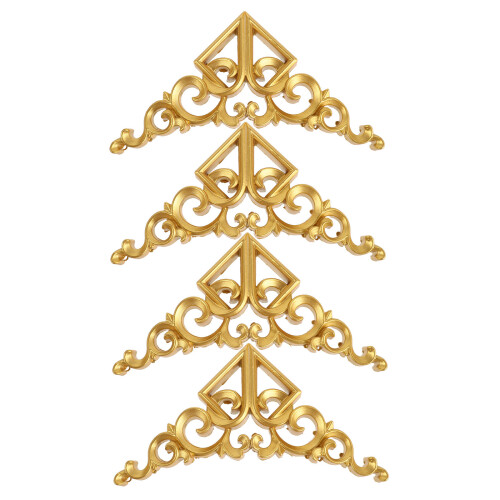 4Pièces Décoratifs Bois Sculpté Pour Portes