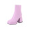 Damenstiefel, einfarbig, dicker Absatz 1
