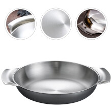 Stainless Steel Paella Pan with Double Handles 11.8 Inches