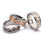 Bague triangulaire en acier inoxydable avec incrustation de bois, taille 8 3
