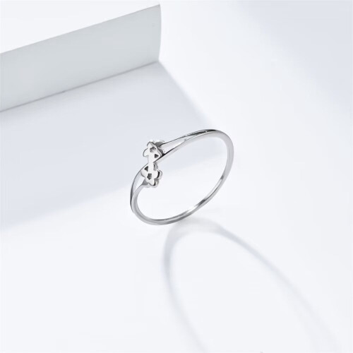 Women's Stainless Steel Sunflower Ring Silver Size 9 1
