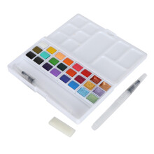 Watercolor Paint Set 18 Colors + 6 Pearlescent for Art, School & Outdoor