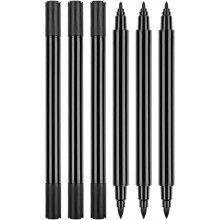 6Pcs Double End Fabric for Clothing Hat Canvas Bag Shoes, Fading Bleeding Black Fabric Paint Pen