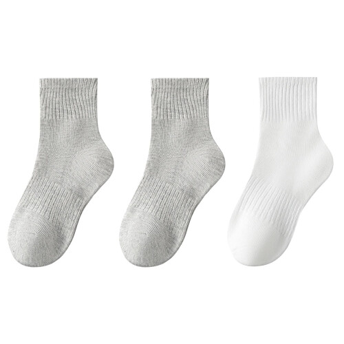 Kinder-Sportsocken aus Baumwolle, 3er-Pack, einfarbig 1
