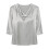 Women's Draped Neck Blouse Solid Color 3/4 Sleeve 3