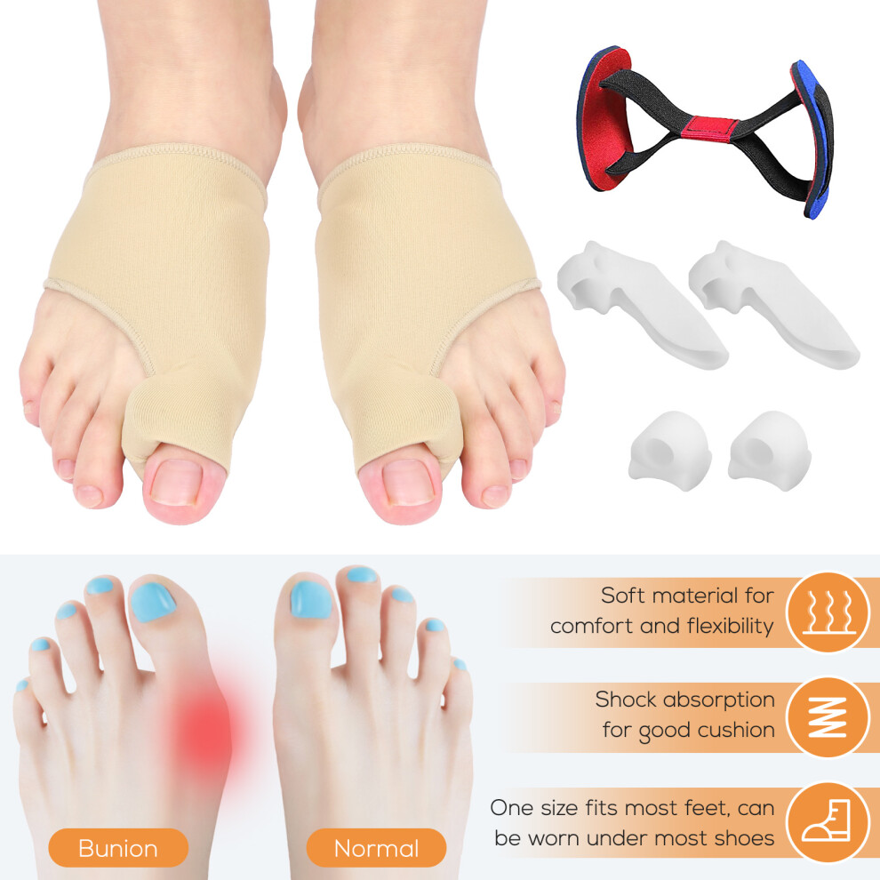 7pcs Bunion Corrector Kit - Toe Spacers, Sleeves & Stretcher