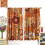 Flower Curtains Boho Orange Daisy 55" W x 39" L 3