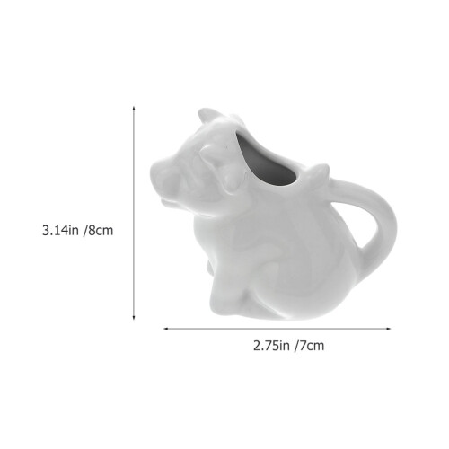 Soimiss Frothing Mug Animal Ceramic Pitcher White 2Pcs 1