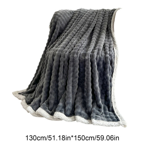 Fleece Throw Blanket Dark Grey Khaki 51x59 Inch 2