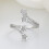 CZ Star Ring for Women Sterling Silver Plated Adjustable 4
