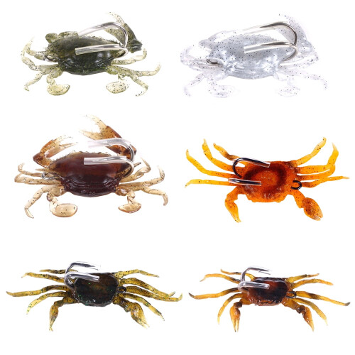 Crab-Shape Soft Silicone Fishing Lure with Barbed Hooks 1