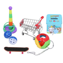 7pcs Parrot Puzzle Toy Set Mini Cart & Skateboard Training Rings for Birds