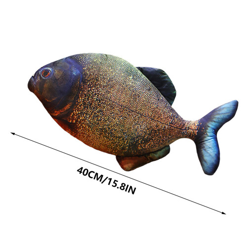 Ρεαλιστικό λούτρινο παιχνίδι Piranha 16", διακόσμηση με αληθινά λούτρινα ψάρια, 2