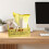 Panier de rangement pliable jaune, boîte de rangement multifonctionnelle 4