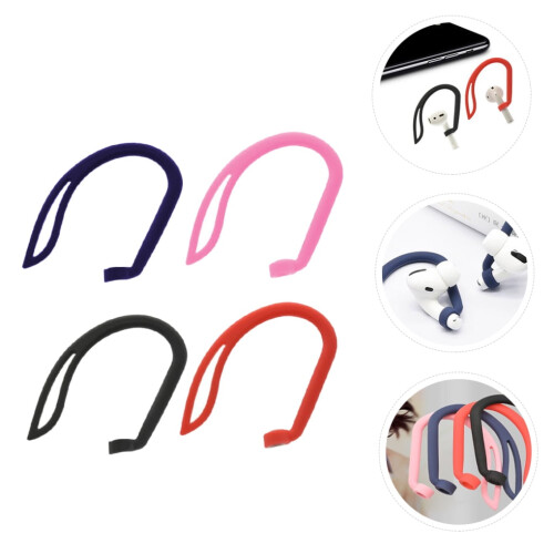 4Pcs Washable Silicone Earhook Holders in Assorted Colors for Secure Earbuds 1
