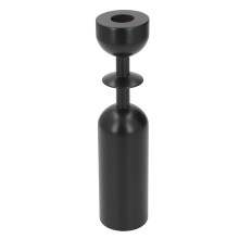 Rustic Black Wooden Candle Holder 8.7in Table Centerpiece Stand