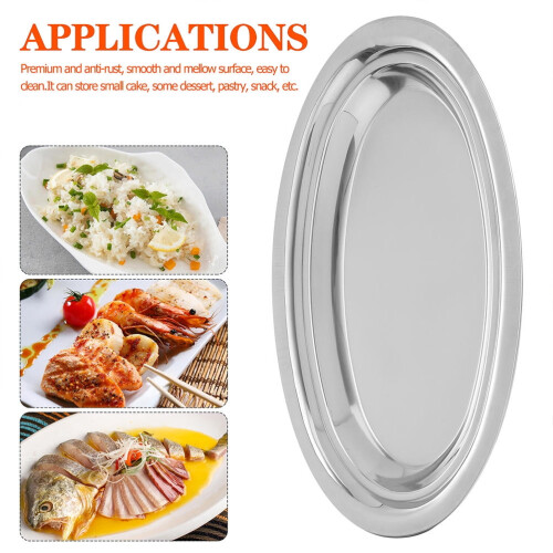 2 Pcs Pastry Serving Tray Multi-function Party Small Silver 2