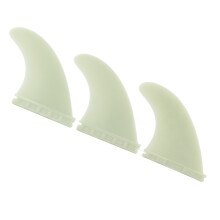 3pcs Yellow PVC Surfboard Fins Set for Longboard Tail, Lightweight