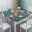 Toalha de mesa natalina lavável com acabamento elástico, quadrada de 86 x 86 cm (34 x 34 polegadas), resistente a rugas, pronta para uso assim que 3