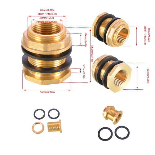 Brass Water Tank Joint with Silicone Gaskets 5 Sizes 1