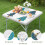 Toalha de mesa natalina fácil de colocar para mesas quadradas de até 91x91 cm (36x36 polegadas), com bainha elástica para um ajuste seguro e 4