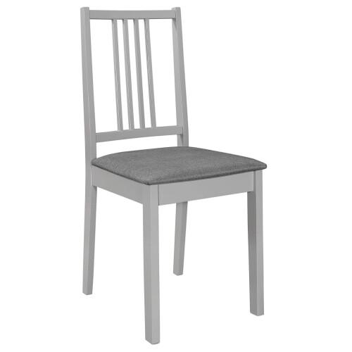 VidaXL vidaXL Dining Chairs with Cushions Kitchen Dinner Chair 2 pcs Grey Solid Wood 1