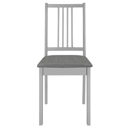 VidaXL vidaXL Dining Chairs with Cushions Kitchen Dinner Chair 2 pcs Grey Solid Wood 2