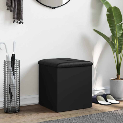 VidaXL vidaXL Storage Bench Black 42x42x45 cm Engineered Wood 2