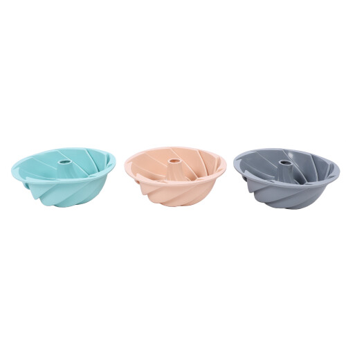 Silicone Round Cake Pans, 24x8cm Fluted Bread Molds for Baking