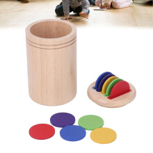 Wooden Color Sorting Toy Cup for Kids, Educational Sensory Plastic