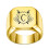 Stainless Steel Personalized Square Initial Ring Gold Size 8 1