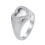 Stainless Steel Zirconia Heart Ring Silver Size 8 1