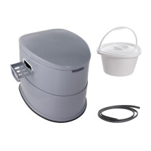 Draagbare Toiletten - DUOKU - Commode 1,3 Gallon - Afneembaar Emmer - Afneembare Toiletpapierhouder - Grijs
