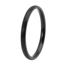 Men's and Women's Stainless Steel 2MM Classic Minimalist Arc Brushed Stackable Ring Black Size 7
