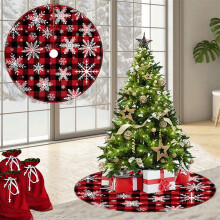 Jupe de sapin de Noël rouge 75 cm (29,5 pouces) en polyester brossé