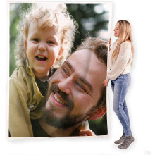 Couverture polaire sherpa personnalisée 127 x 152 cm avec photos