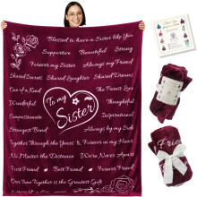 Sister Gifts Blanket 65"x50", Silver Throw Blanket for Women – Unique Birthday Gift from Brother or Sister, Compatible with All Sisterly Bonds