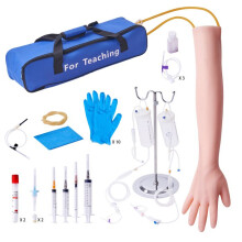 Phlebotomie-Übungsset-Duoku-Hochsimulations-Arm für die intravenöse Blutabnahme-2 hängende Flaschen, 4 Spritzen