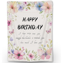 Couverture d'anniversaire douce et moelleuse en flanelle, 152 x 127 cm