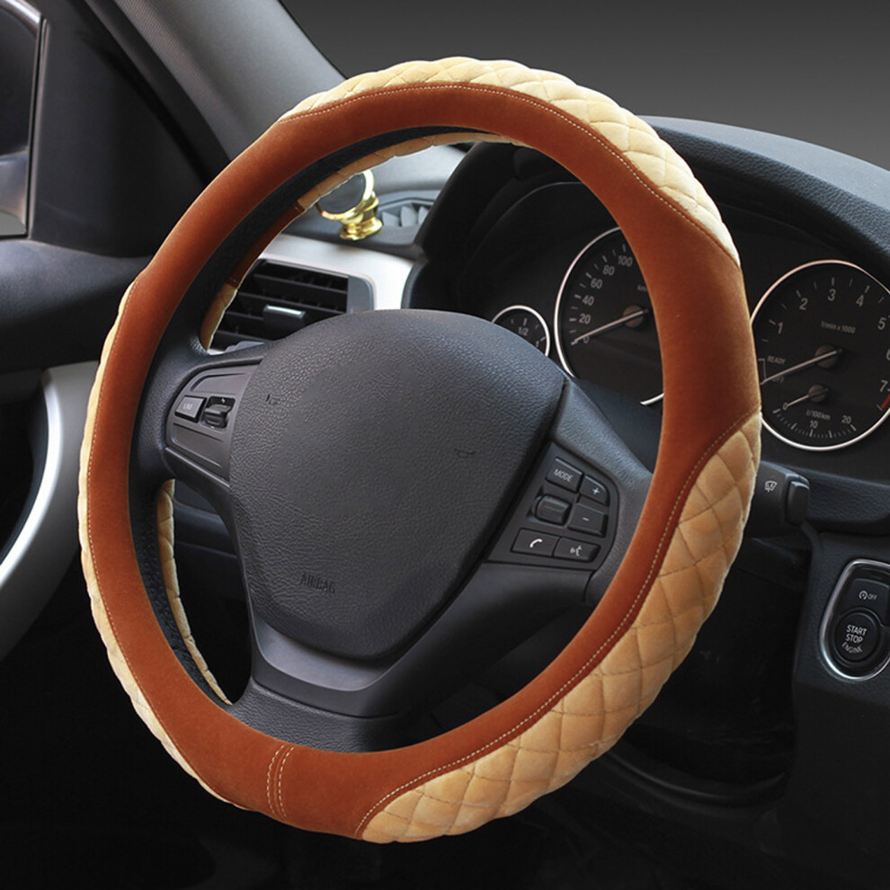 Universal Steering Wheel Cover Â Crystal Velvet, Flat Bottom, Non-Slip, 36-38Cm, 1-Piece Car Accessory 9489952040103
