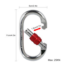 25KN Heavy Duty Alloy Steel Climbing Carabiner Screw Lock 11x6cm