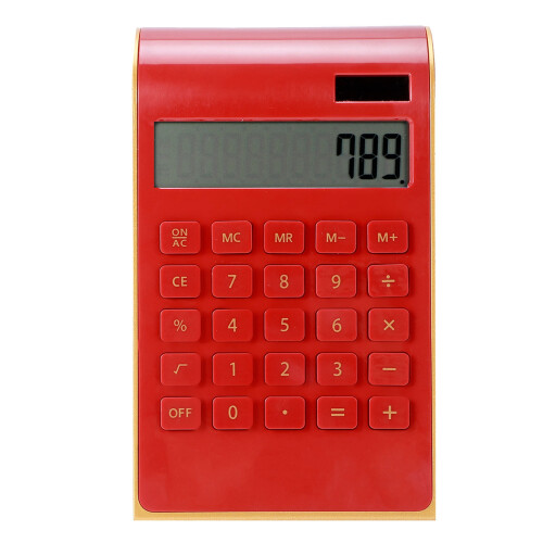 Ultra Thin 10-Digit Solar Calculator with LCD Display – Red 2