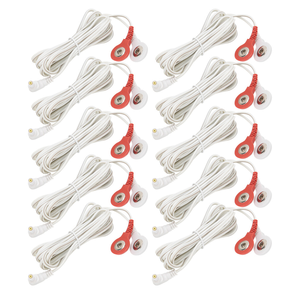10pcs 2.35mm 1.5m Electrode Lead Wires for TENS Physiotherapy Machine