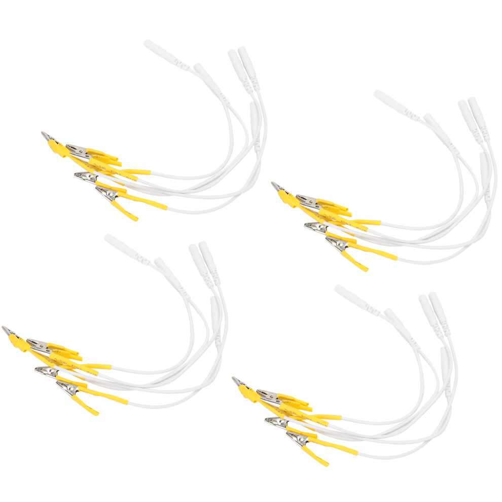 20pcs Copper Electrode Lead Wires for TENS Unit, 11cm Yellow