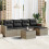 VidaXL vidaXL 6-tlg. Garten-Sofagarnitur mit Kissen Hellgrau Poly Rattan 2