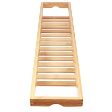 Multifunctional Bamboo Bathtub Tray Rack 70x15x4.5cm Shower Organizer