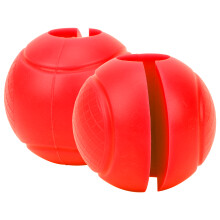 Silicone Barbell Grip 6.5cm Red 2pcs Thick Dumbbell Adapter Balls